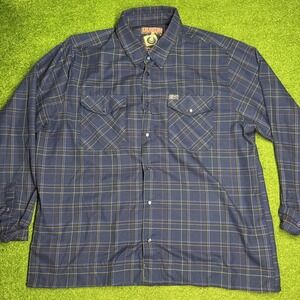 Dixxon Flannel Shirt The Toru Blue Plaid Mens XXL Pearl Snap